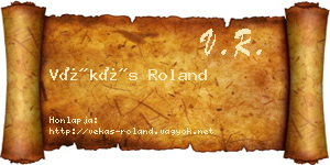 Vékás Roland névjegykártya