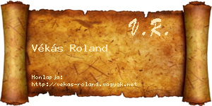 Vékás Roland névjegykártya